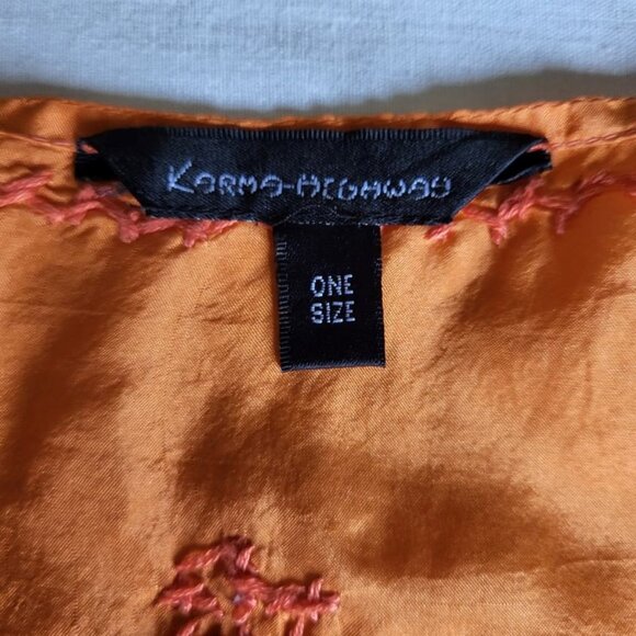100% Silk Orange Tunic by Karma Highway - Picture 3 of 6